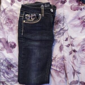 Miss Chic Rhinestone Bootcut Jeans